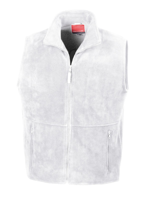 Fleece | Bodywarmer polaire publicitaire pour homme Blanc 1