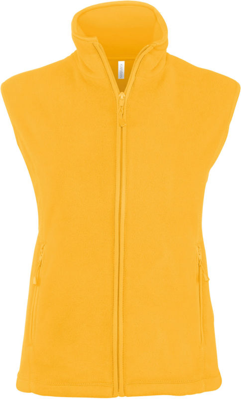 Mélodie | Bodywarmer polaire publicitaire pour femme Jaune