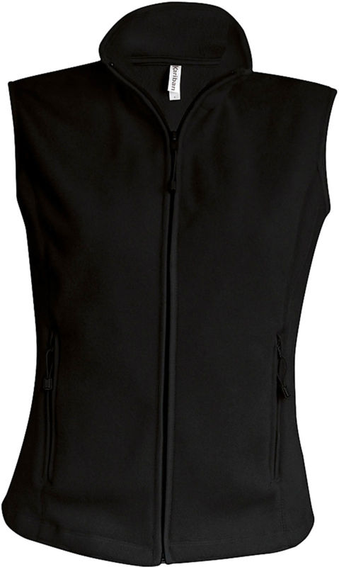 Mélodie | Bodywarmer polaire publicitaire pour femme Noir