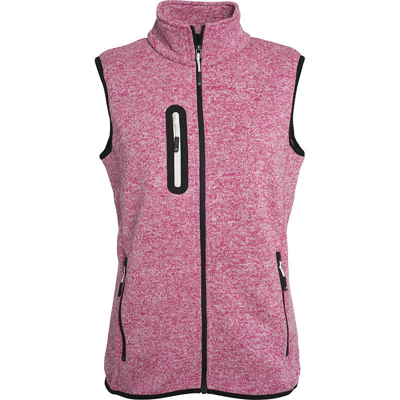 Xiqa | Bodywarmer polaire publicitaire pour femme Rose mélangé Blanc cassé