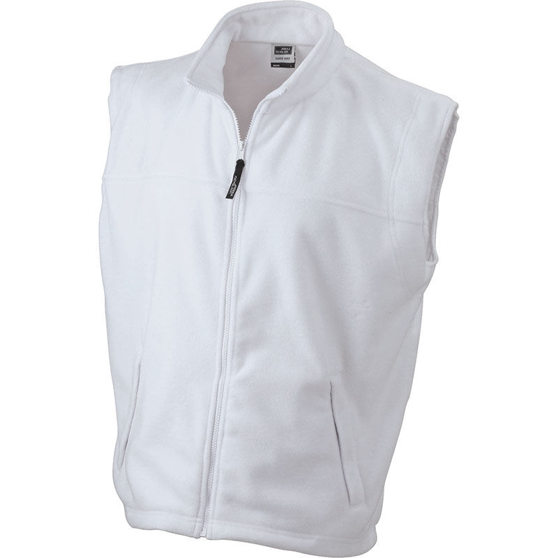 Zooqa | Bodywarmer polaire publicitaire pour homme Blanc