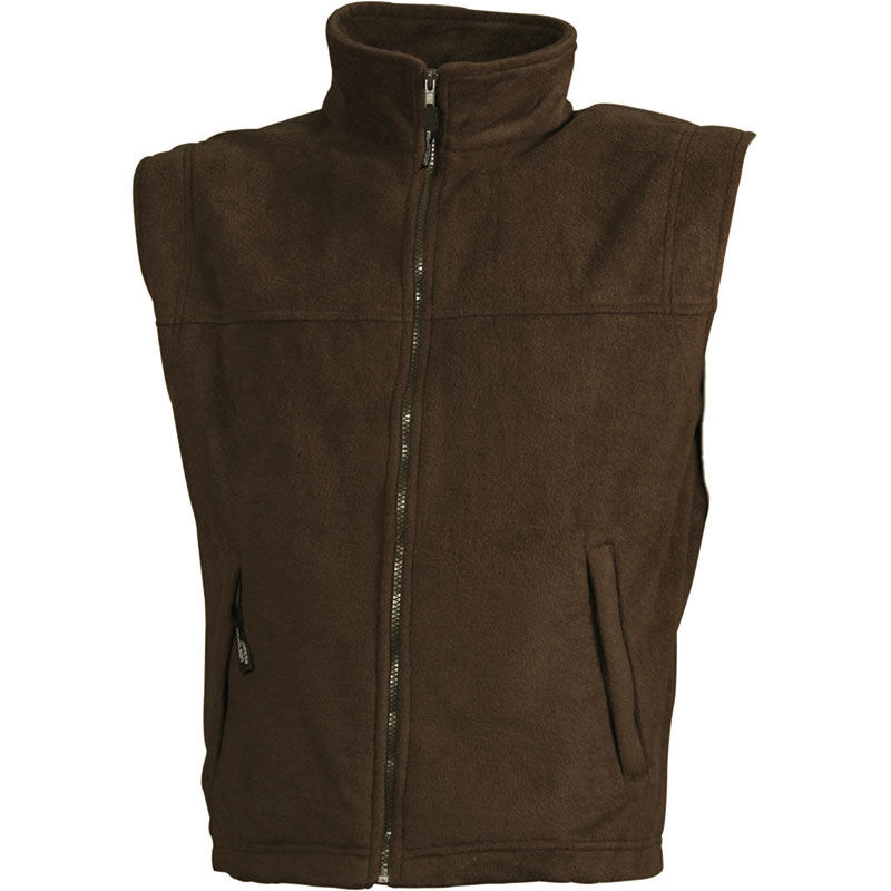 Zooqa | Bodywarmer polaire publicitaire pour homme Marron