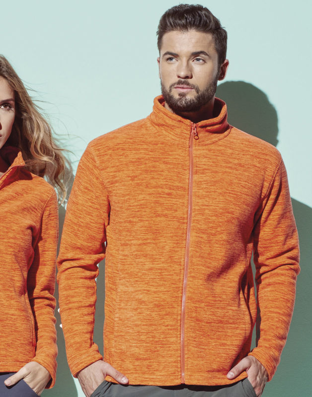 Juweqo | Veste polaire publicitaire pour homme Orange chiné 2