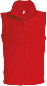 Luca | Bodywarmer polaire personnalisé pour homme Rouge