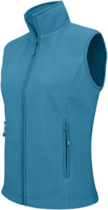 Mélodie | Bodywarmer polaire publicitaire pour femme Bleu tropical