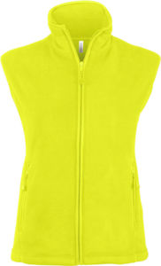 Mélodie | Bodywarmer polaire publicitaire pour femme Jaune Fluo