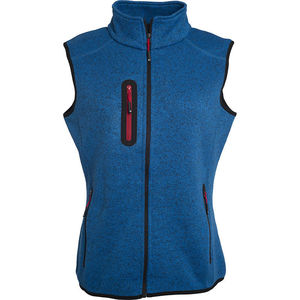 Xiqa | Bodywarmer polaire publicitaire pour femme Bleu royal mélangé Rouge