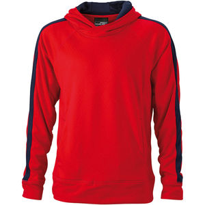 Sweat-shirt publicitaire uni à capuche homme   Rouge Marine