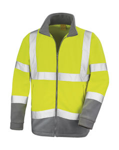 Bisami | Veste polaire publicitaire pour homme Jaune Fluo Gris