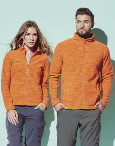 Juweqo | Veste polaire publicitaire pour homme Orange chiné 3