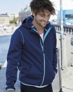 Qekigo | Veste polaire personnalisée pour homme Marine Turquoise